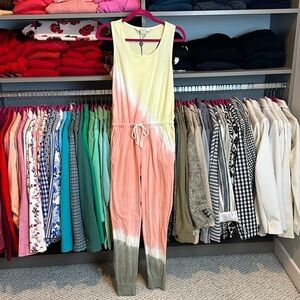 Elevenparis yellow/peach/olive colored sleeveless jumpsuit size XS NWT